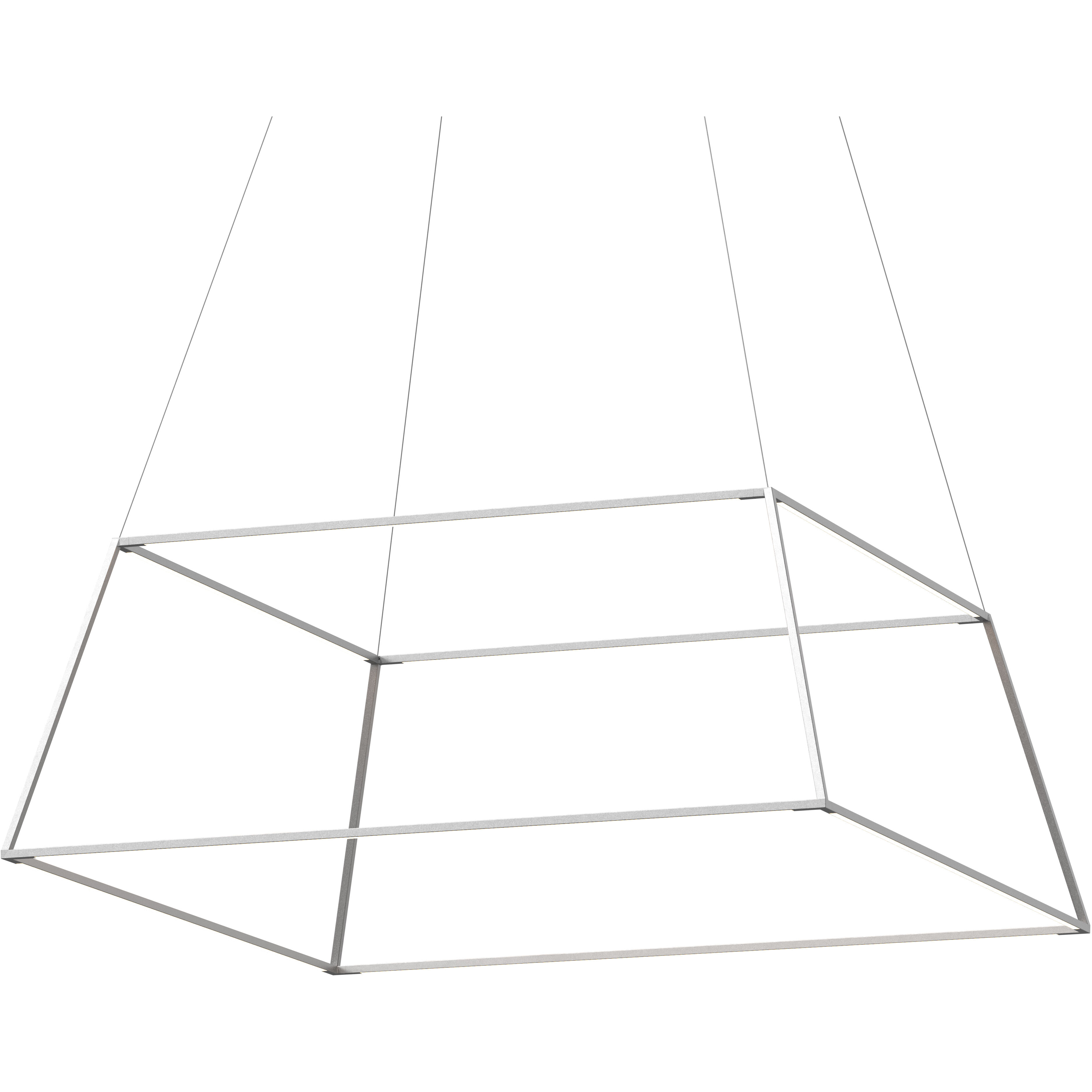 Z-Bar Rise LED 50.5 inch Silver Pendant Ceiling Light, Square